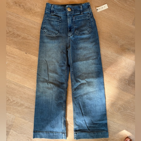 THE COLETTE DENIM CROPPED WIDE-LEG JEANS BY MAEVE Anthropologie NWT Size 30 - Picture 5 of 12
